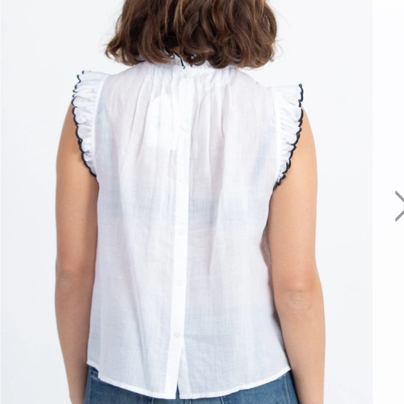 FRAME SHEER SLEEVELESS BLOUSE - Picture 3 of 10